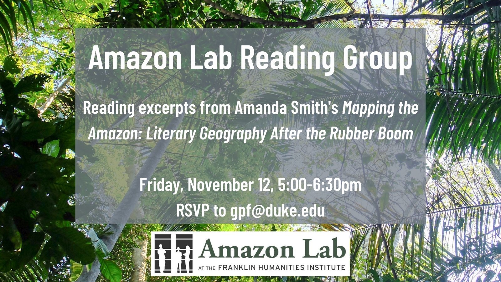 Image: rainforest background with text from the event over it -Amazon Lab Reading Group (1)