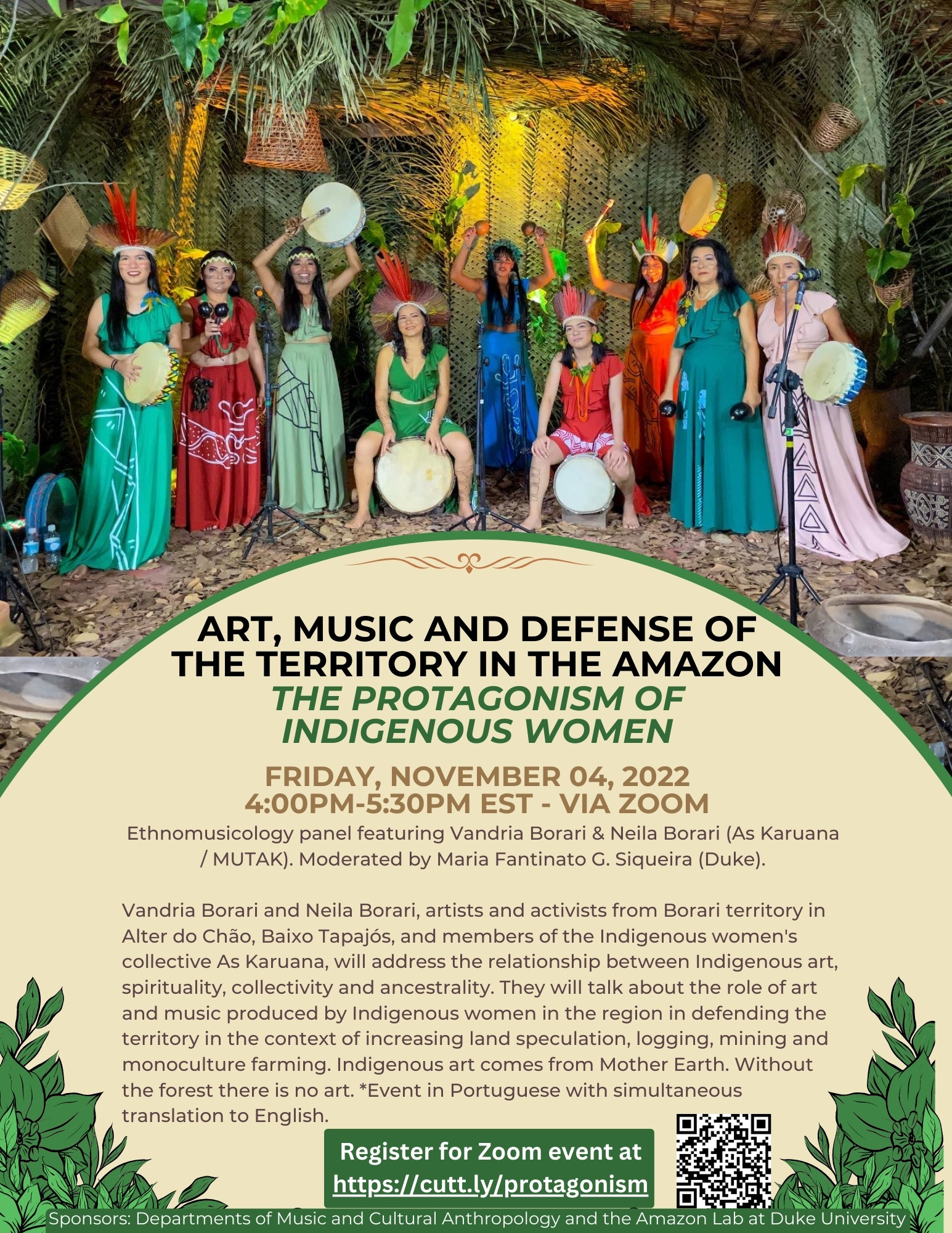 image of Indigenous women playing drums - above event description
