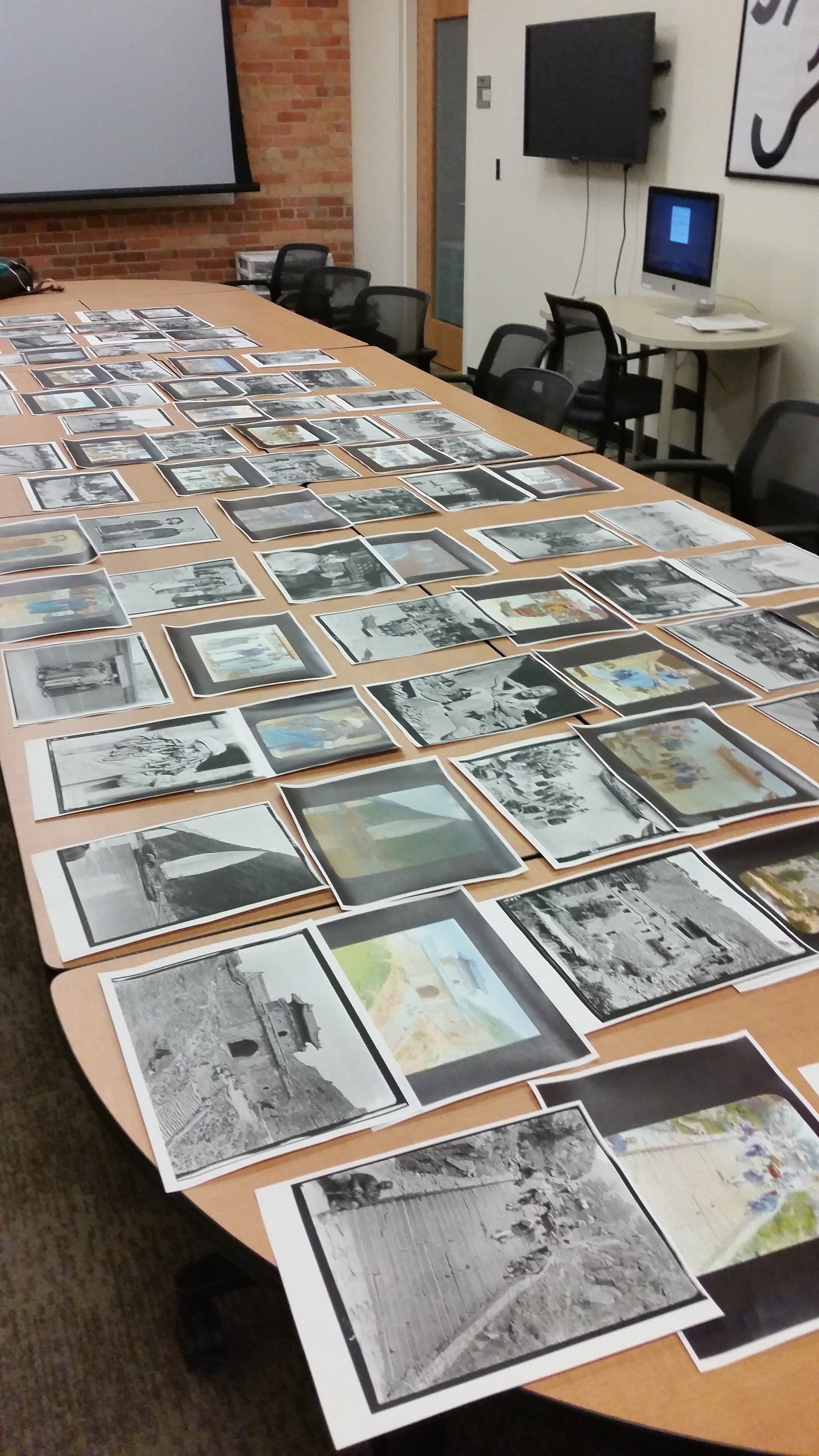 The images laid out on the big table