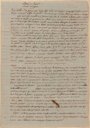 The first page of the manuscript copy of the Haitian Declaration of Independence now at the Rubenstein Library.