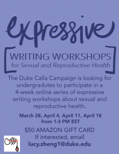 Expressive Writing Workshops for Sexual and Reproductive Health: participants needed for study