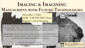 Multi-Spectral Imaging Technologies, from "Imag(in)ing Manuscripts with Future Technologies"
