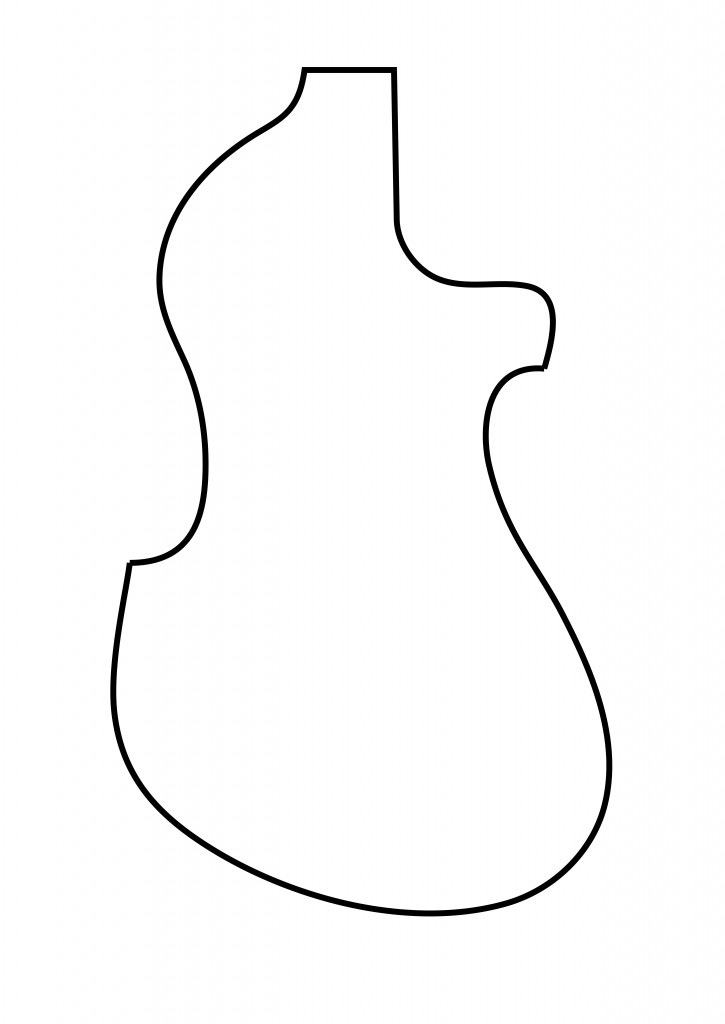 This is the shape of the guitar body shown as a simple outline. 